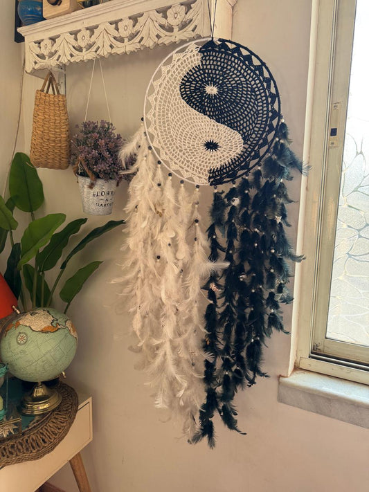 Yin Yang Crochet Dreamcatcher
