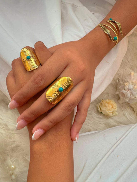 Phase of Moon Turquoise Ring