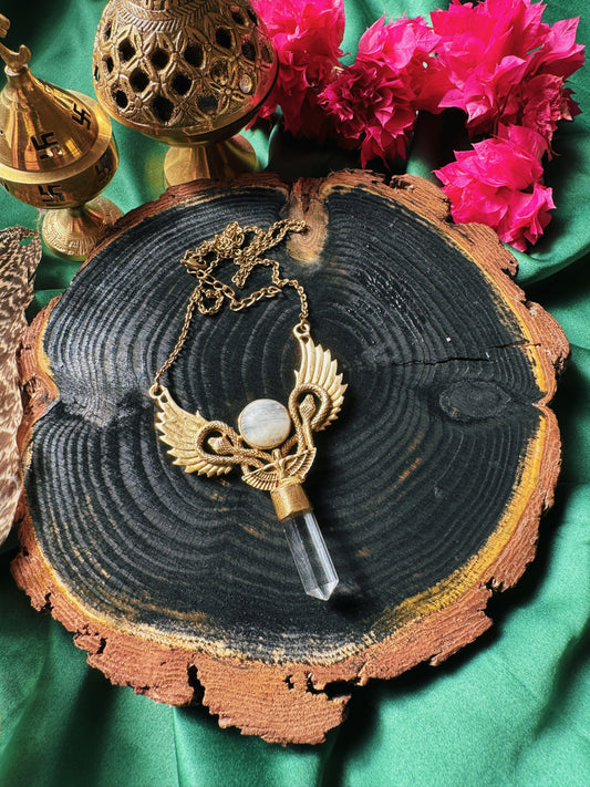 Moonlight Winged Quartz Necklace