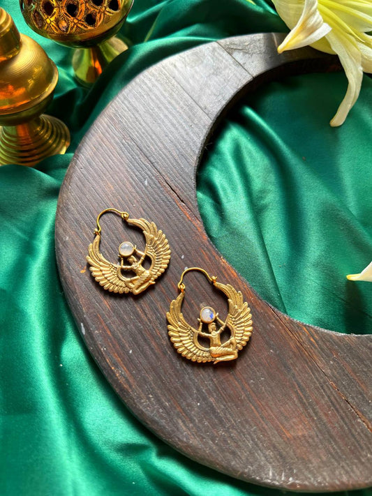 Moonstone Guardian Angel Earrings