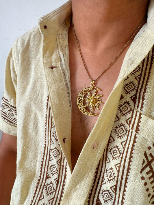 Sun Moon Star Pendent with Chain