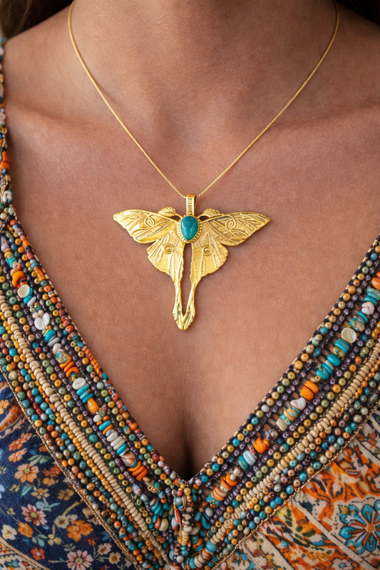 Turquoise Butterfly Pendant with Chain