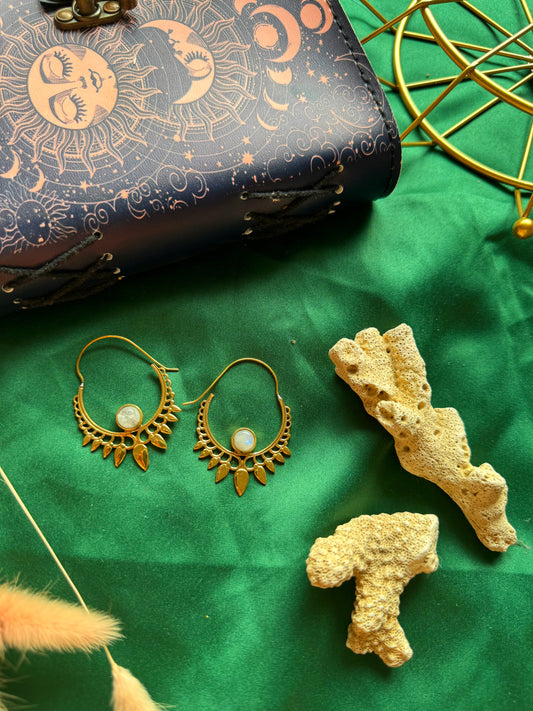 Moonstone No Hoop Earrings