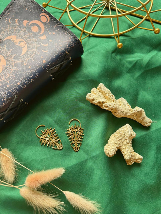 Hoppum-screwless brass earrings