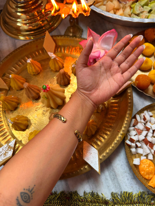 Knotted Flower Of Life Adjustable Bangle