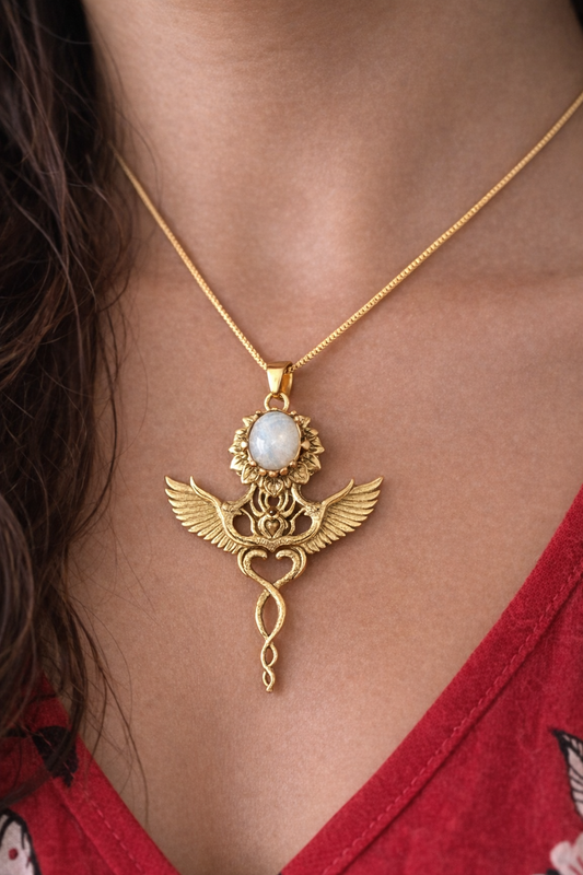 Moonstone Celestial Wings Necklace