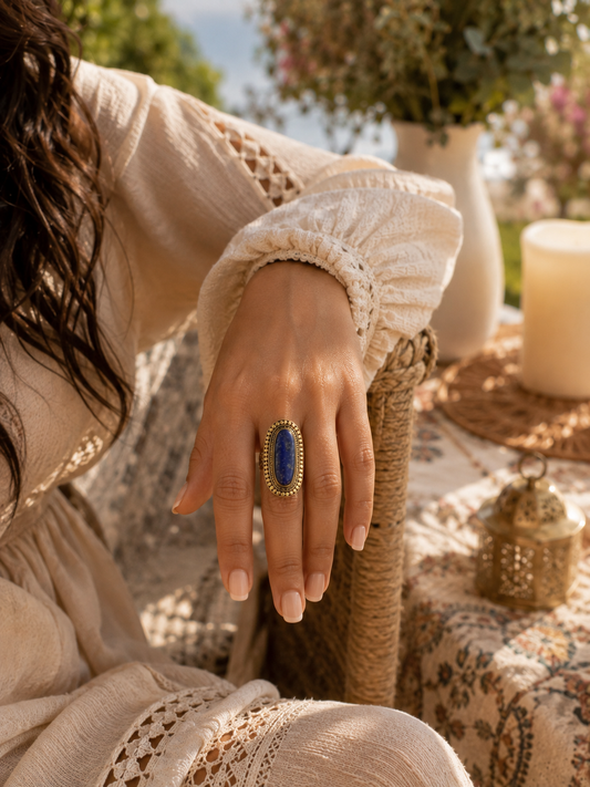 Lapis Chunky Ring