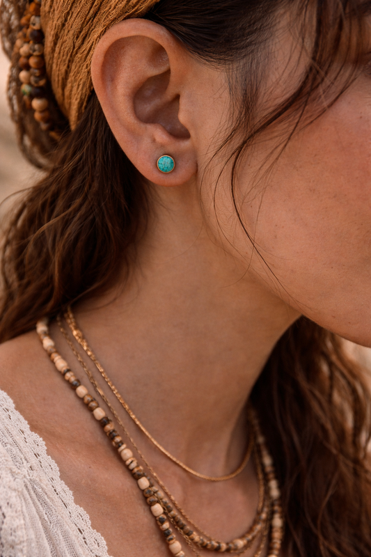 Turquoise Crescent Soul Studs - Pre Order