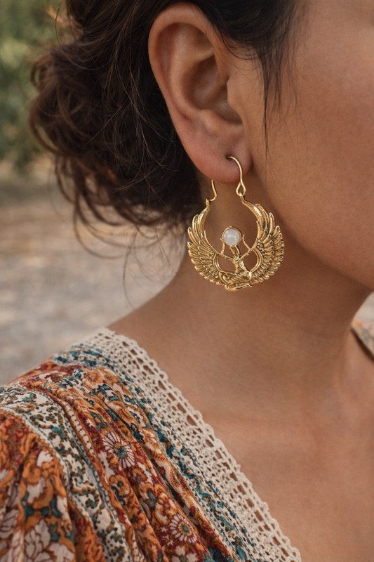 Moonstone Guardian Angel Earrings