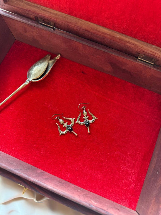 Trishul With Stone Earrings