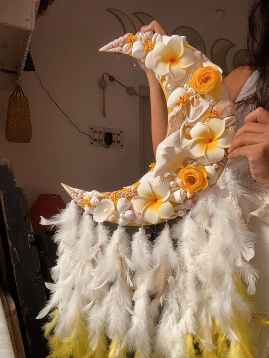 Snow White Moon Flora Dreamcatcher