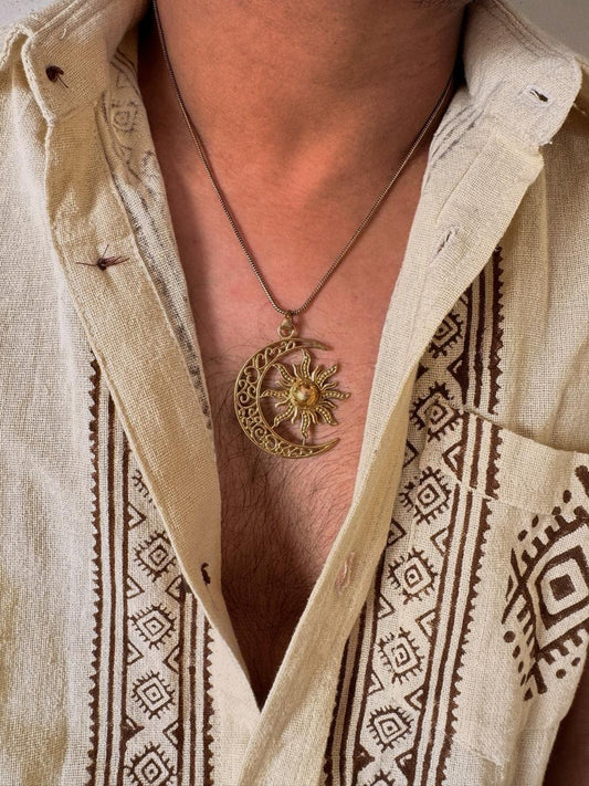 Sun Moon Star Pendent with Chain