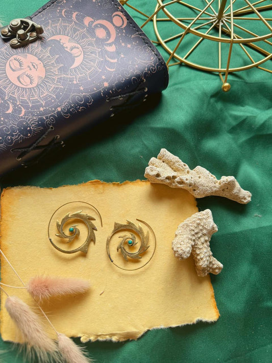 Spiral Turquoise Earring