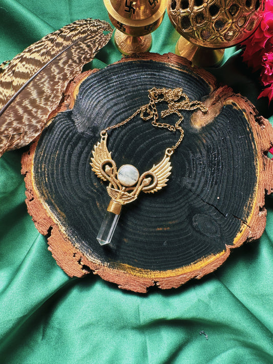 Moonlight Winged Quartz Necklace