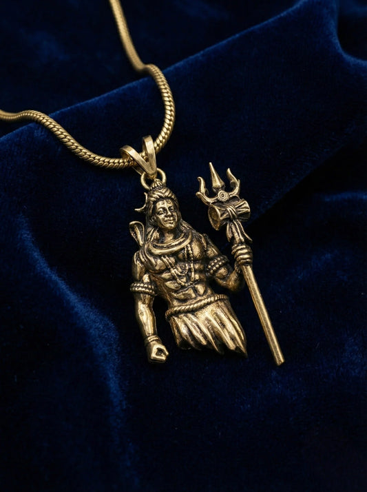 Mahadev Trishul Pendant with Chain (Mens)