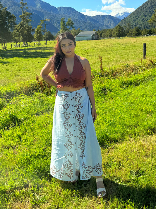 Meadow Muse Button-Down Skirt