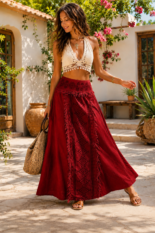 Crimson Soul Maxi Skirt