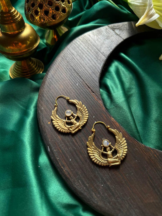 Moonstone Guardian Angel Earrings