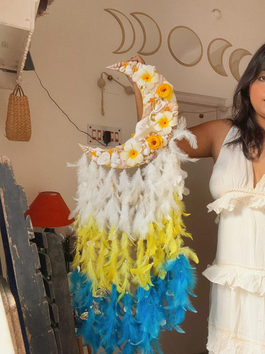 Snow White Moon Flora Dreamcatcher