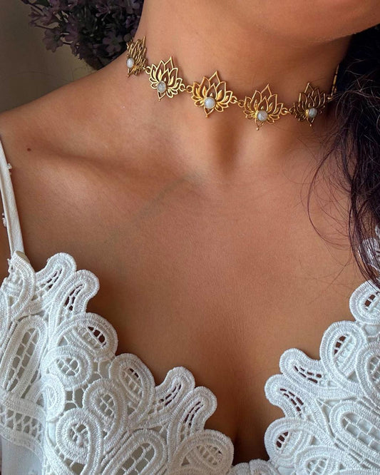 Padma with Moonstone Choker