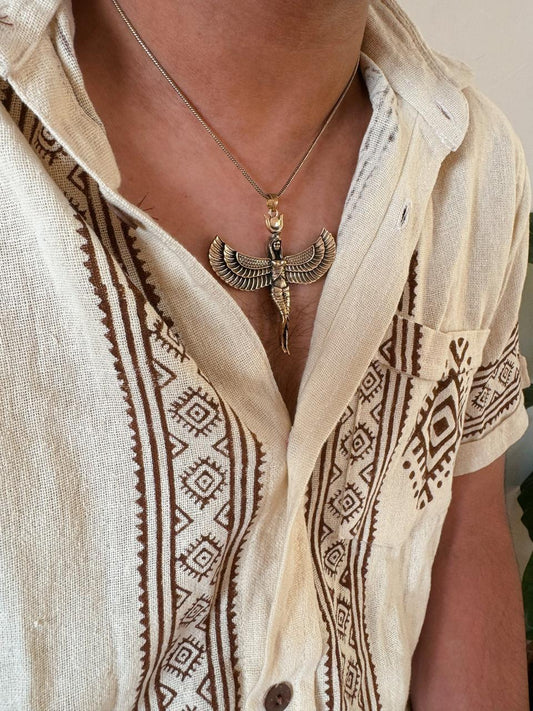 Guardian Angel Pendent with Chain Mens