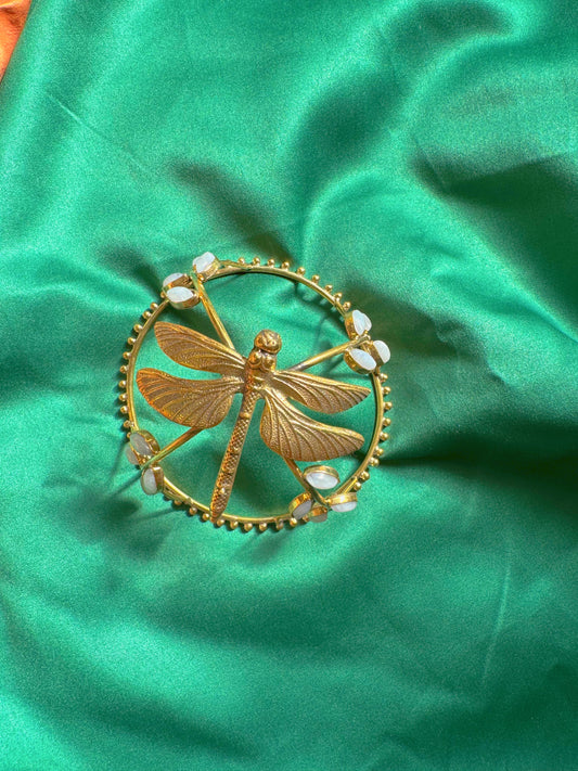 Dragonfly Moonstone Hair Cage Bun