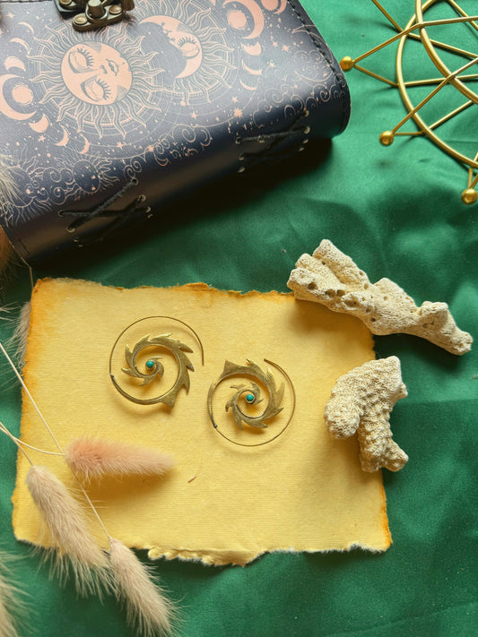 Spiral Turquoise Earring
