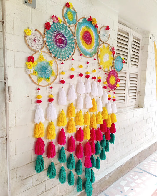 Shades of Pineapple Cluster Dreamcatcher