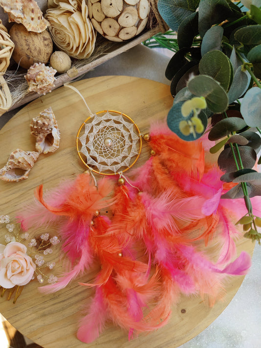Coral Pastel Car Hanging  Dreamcatcher