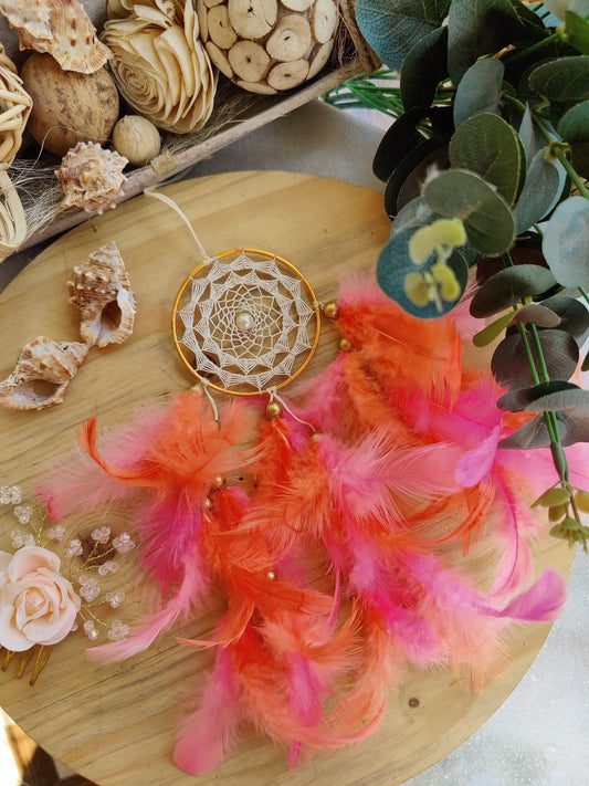 Coral Pastel Car Hanging Dreamcatcher