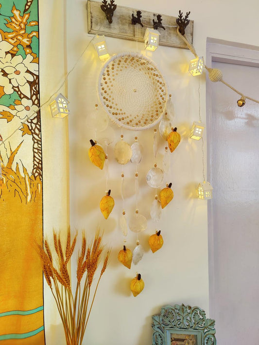 Saffron Capiz Shell Dreamcatcher