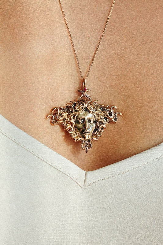 Gorgon's Grace Medallion Necklace