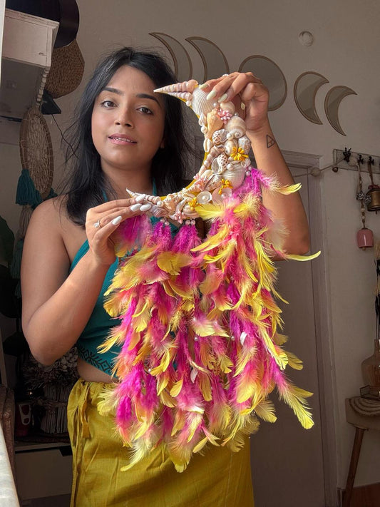 Small Dual Tone Moon Flora Dreamcatcher