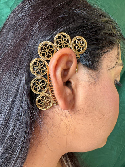 Round Mandala Ear Cuff