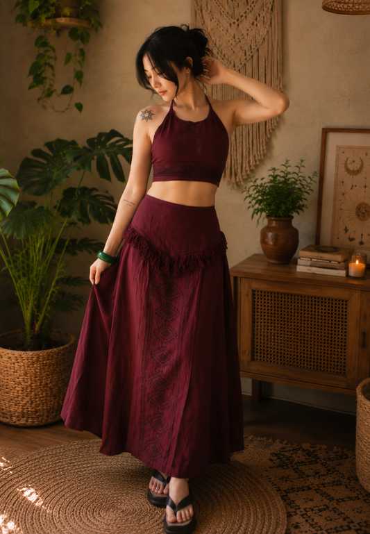 Moon Fringe Skirt Set