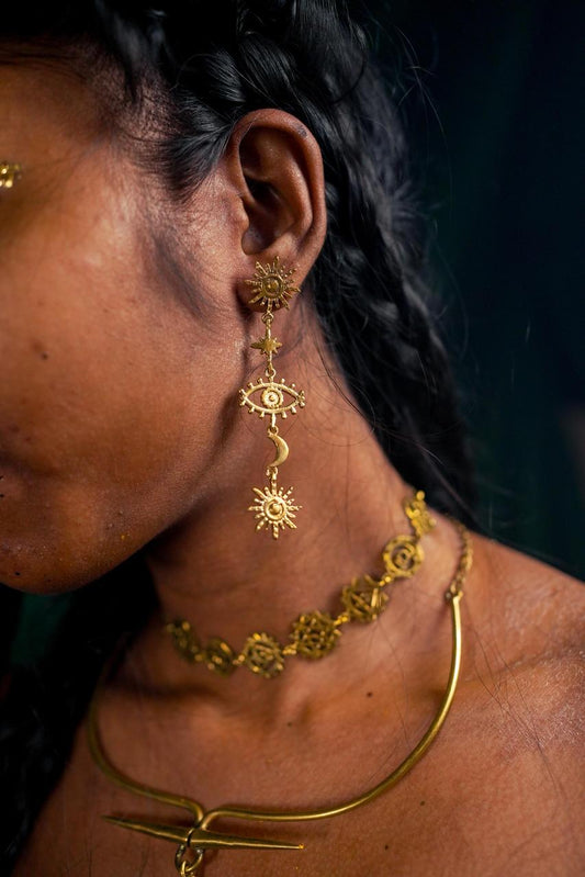 Crescent Evileye Earrings