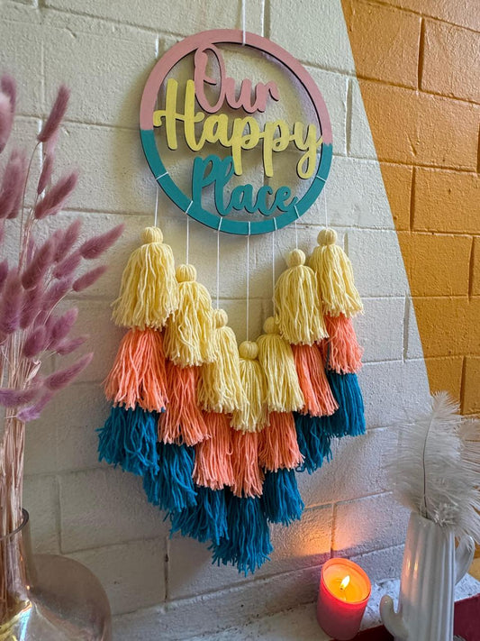 Our Happy Place Tasseled Dreamcatcher