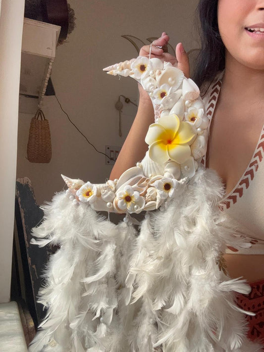 Dream White Moon Flora Dreamcatcher Medium