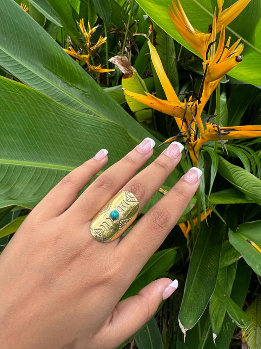 Phase of Moon Turquoise Ring