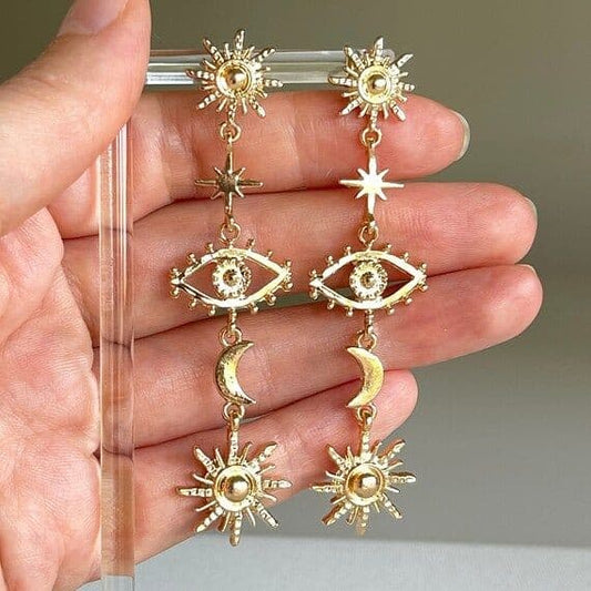 Crescent Evileye Earrings