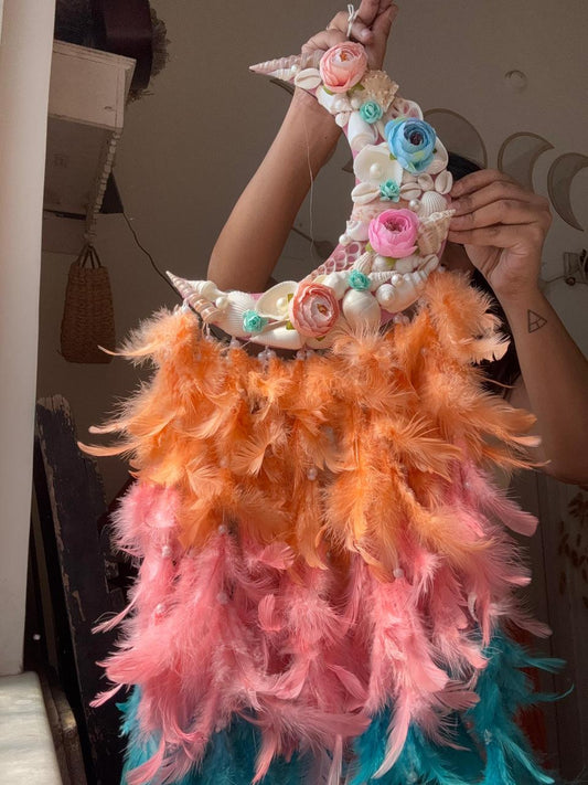 Mermaid Moon Flora Dreamcatcher Medium