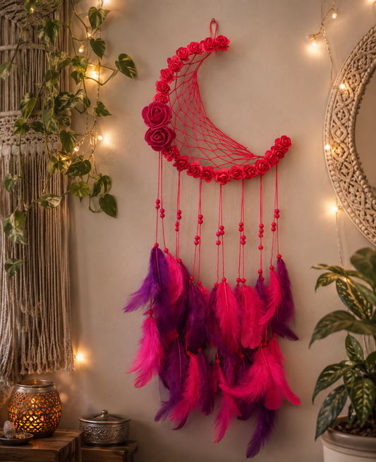 Crescent Floral Dreamcatcher