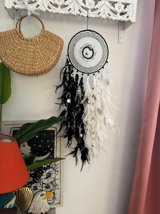 Ying Yang Cobwebbed Dreamcatcher