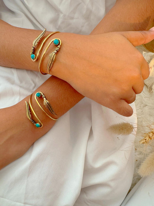 Turquoise Leaf Bangle