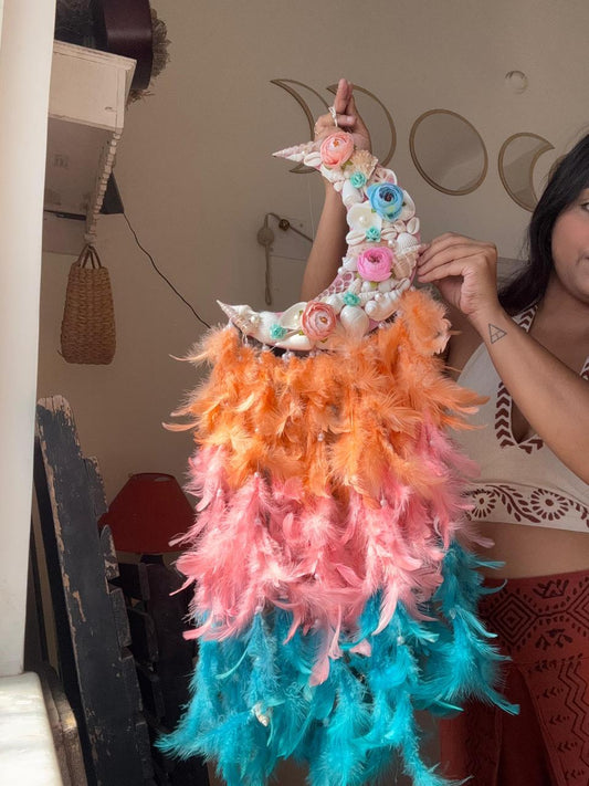 Mermaid Moon Flora Dreamcatcher Medium