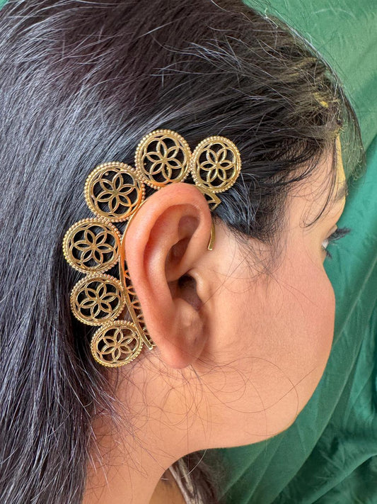 Round Mandala Ear Cuff