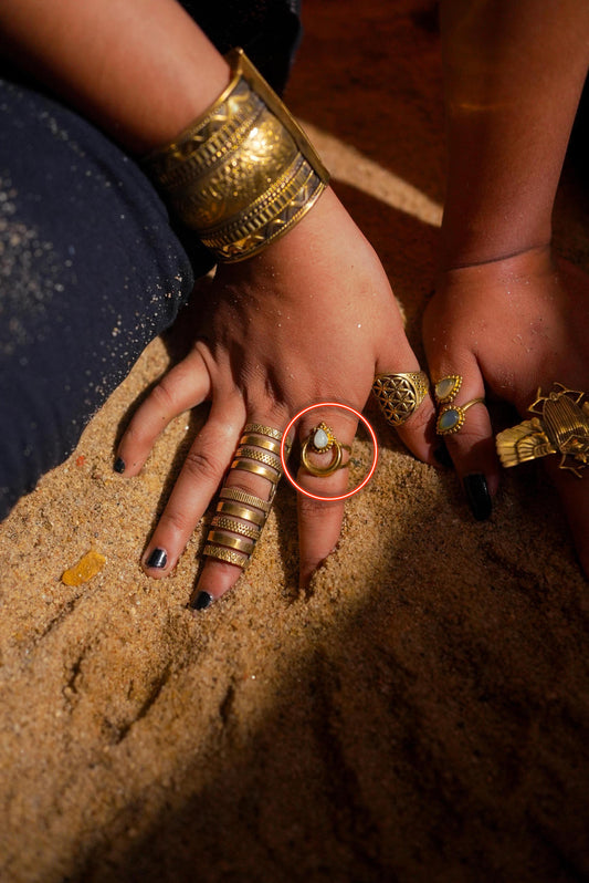Moonstone Crescent Ring
