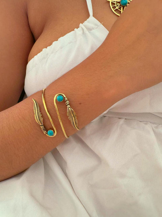 Turquoise Leaf Bangle