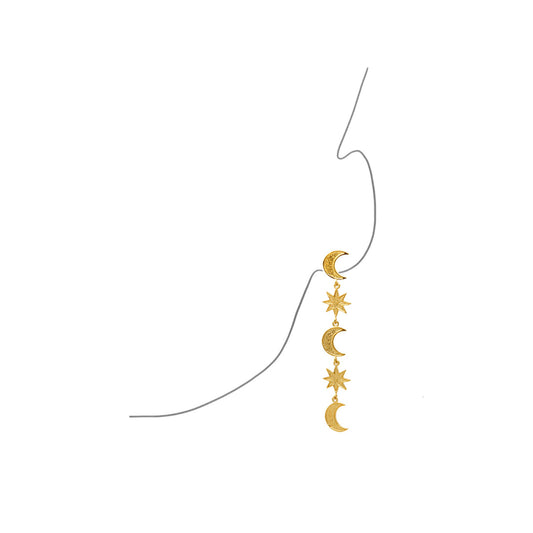 Ruby Crescent Drop Earrings