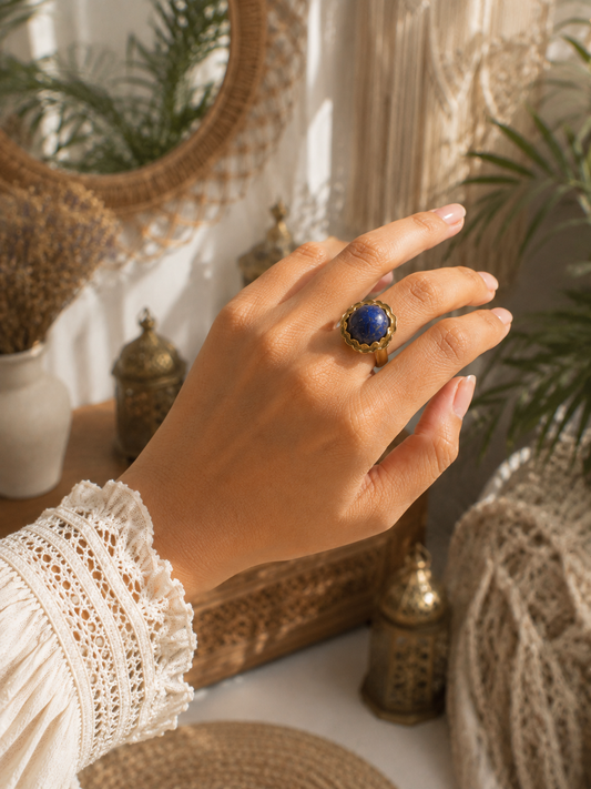 Lapis Flower Ring